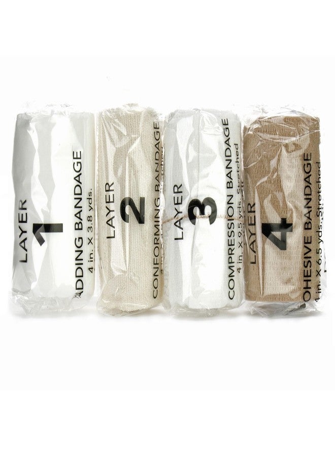DermaRite's FlexPress4 Elastic 4 Layer Compression Bandage System - Manage Edema & Venous Leg Ulcers, All-in-One Kit, Various Sizes, 1 Count, 1 Pack - Image 3